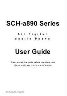 Samsung SCH A890 manual. Smartphone Instructions.
